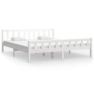 Berkfield Home Bed Frame White Solid Wood 160x200 cm