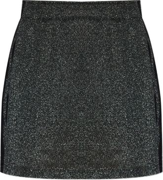 adidas Lurex stripe-detail mini skirt - women - Cotton/Polyamide/Metallic Fibre - 2XS - Black