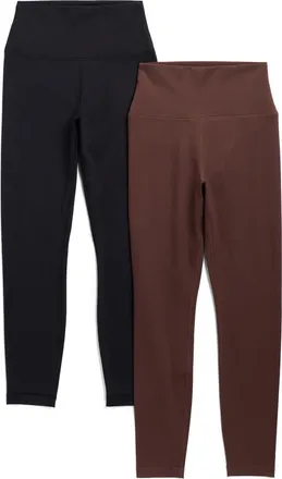 Balance Collection 2-Pack Easy High Waist Crop Leggings in Black/french Roast at Nordstrom Rack, Size X-Small