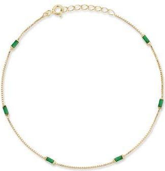 Glaze Jewelry Cubic Zirconia Baguette Anklet in Gold at Nordstrom Rack