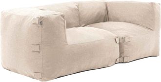 Oviala Conjunto de jardín modular con 2 sillones esquineros beige