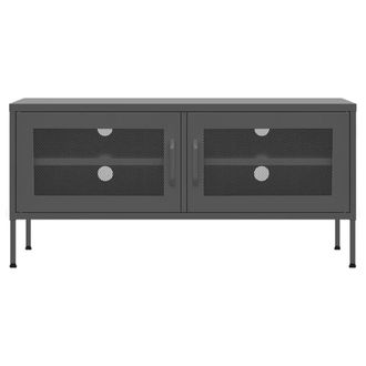 Berkfield Home TV Cabinet Anthracite 105x35x50 cm Steel in Dark Grey | Size: 105 x 35 x 50 cm