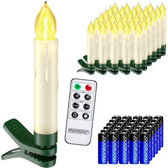 Deuba Set De 20/30/40 Velas Led Inal&aacute;mbricas Con Control Remoto Temporizador 8 Funciones Y Pilas Incluidas - Blanco/multicolor 30 Pzs / Blanco C&aacute;lido + Pila