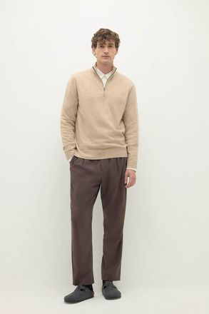 Naked Cashmere Phillip Cashmere Quarter-Zip in Flax at Nordstrom, Size Xx-Large