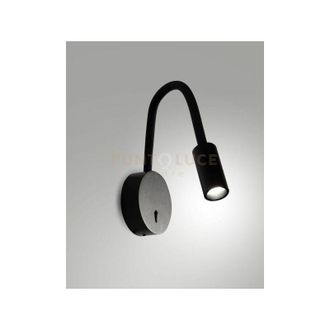 Fabas Luce Flux applique nero orientabile e flessibile a led 3000K 374LM 3,1W