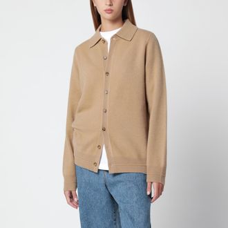 Guest In Residence Camel-colored Felted Plaza shirt-style cardigan