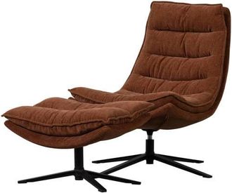 Woood draaifauteuil met hocker Kube