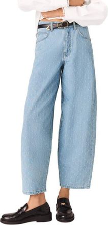 Maje Textured balloon jeans in Blue Sky at Nordstrom, Size 34 Eu