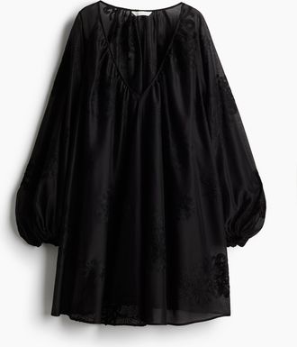H&M Besticktes Kleid - Schwarz