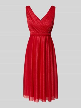Troyden Collection Regular Fit Kleid mit Glitzer-Mesh in Rot, Gr&ouml;&szlig;e 32