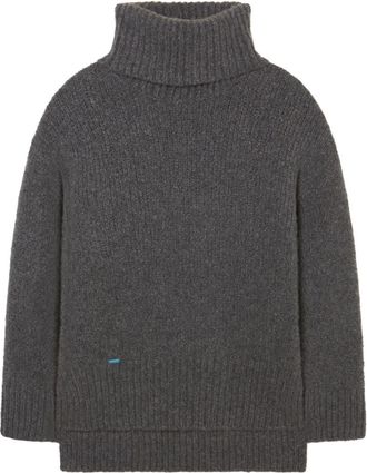 Alanui logo-tag roll-neck jumper - women - Cashmere/Silk - S - Grey