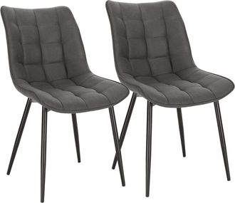 Woltu Woltu Pack De 2 Sillas De Comedor Asiento De Tela Dining Chairs Silla Dise&ntilde;o Silla Tapizada Estructura Met&aacute;lica Sill&oacute;n Con Respaldo Sillas De Cocina G