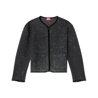 Diesel Dames, Jassen, Grijs, Maat: L Katoen