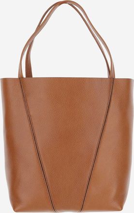 Chlo&eacute; Womens Spin Tote Bag Garnet Leather Brown Calfskin Shoulder
