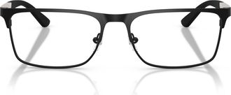 Emporio Armani 0ea1183 Rectangular Matte Black Sunglasses with Silver Accents