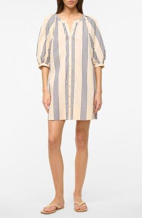 Staud Vincent Stripe Shirtdress in Ivory/Blue at Nordstrom Rack, Size Large
