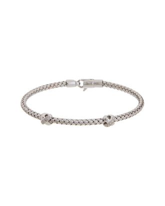 Meshmerise 18K Over Silver 0.1 Ct. Tw. Diamond Mesh Bangle Bracelet