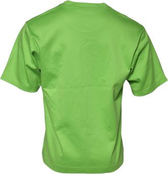Dolce & Gabbana Green Graphic Printed Round Neck Mens T-shirt