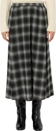 Gerard Darel Basma Checked Midi Skirt in Medium Gray at Nordstrom, Size X-Large
