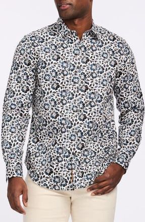Robert Graham Floral Print Cotton Button-Up Shirt in Blue Multi at Nordstrom Rack, Size Xxx-Large