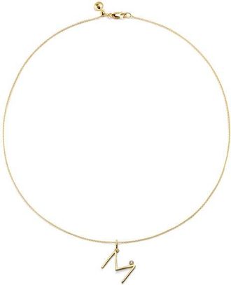 Monica Vinader Diamond Initial Pendant Necklace in 18K Gold Vermeil M at Nordstrom