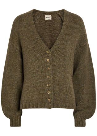 Khaite Axel Cashmere Cardigan - Khaki - S (UK8-10 / S)