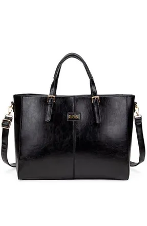 Badgley Mischka Julia Vegan Leather Weekender Duffel Bag in Black at Nordstrom