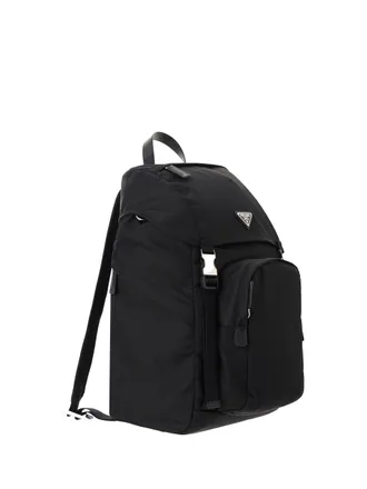 Prada Mens Re-Nylon Backpack Nero Recycled Polyamide Backpacks
