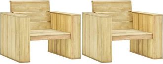 vidaXL Vidaxl - Sillas De Jard&iacute;n 2 Uds Madera De Pino Impregnada 89x76x76 Cm