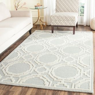 Safavieh Cambridge Hand Made Area Rug, Grey / Ivory Contemporary Style Non-Shedding