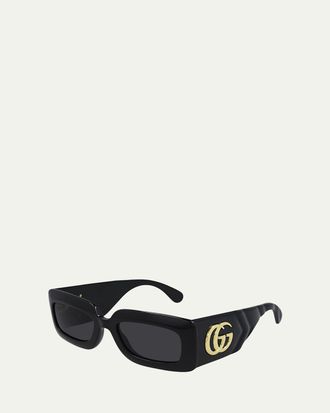 Gucci Oversized Rectangular Acetate Sunglasses