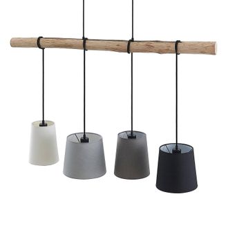 Lindby L&aacute;mpara Colgante hinai En Blanco De Textura, Tela, Tejido, Seda - Lindby
