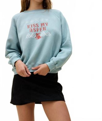 Daydreamer Kiss My Aspen Sweatshirt In Ethereal Blue