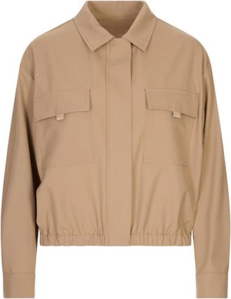 Fabiana Filippi Techno tailoring bomber - Dames - Bomber jackets - Bruin - S - Polyester - Jassen