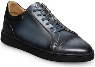 Allen Edmonds Chambers Croc Embossed Cap Toe Sneaker in Navy at Nordstrom, Size 10.5