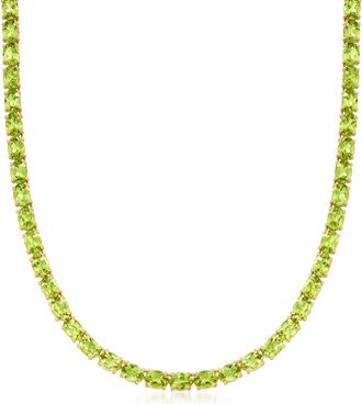 Ross-Simons Peridot Tennis Necklace in 18kt Gold in Sterling