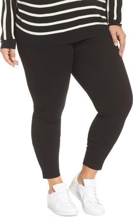 Lyss&eacute; ntials High Rise Stretch Denim Leggings in Black at Nordstrom, Size 3X