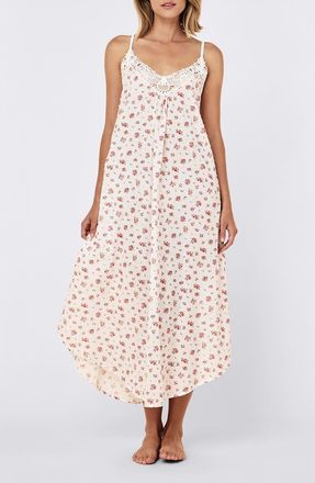 Papinelle Sleepwear Swiss Dot Lace Trim Cotton Nightgown in Posy Floral at Nordstrom, Size X-Small