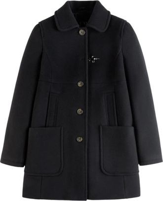 Fay Zwarte wollen kasjmier jas - Dames - Mantel - Zwart - XS - Wol - Jassen