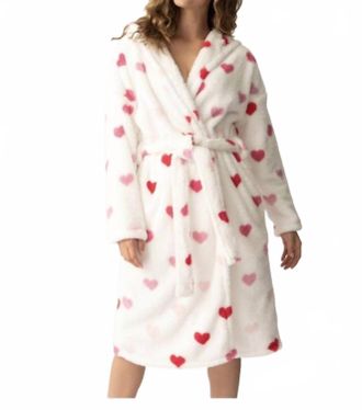 PJ Salvage Day Dream Heart Robe In Ivory W Hearts