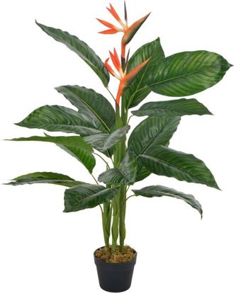 vidaXL Planta Artificial Strelitzia Con Macetero Rojo 100 Cm Vidaxl