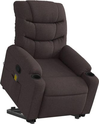 vidaXL Vidaxl - Silla De Masaje Reclinable De Pie De Tela Marr&oacute;n Oscuro