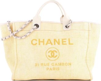 Chanel Deauville Raffia Medium tote bag - Giallo