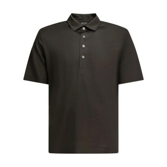 Ermenegildo Zegna Silk and Cotton Knitted Polo Shirt - male - Zegna - Polo Shirts - Gray - 3XL - Tops