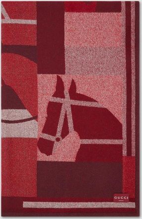 Gucci Wool And Cashmere Jacquard Blanket, Bordeaux