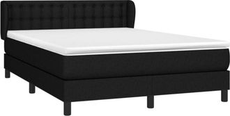 vidaXL Vidaxl - Cama Box Spring Con Colch&oacute;n Tela Negro 140x190 Cm
