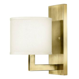 Netlighting Hinkley Hampton Wall Lamp with Shade Classic Brushed Brass 1x E27 in Yellow