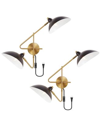 Safavieh Set Of 2 Safavieh Aspera 2-Light 14.5In Wall Sconce