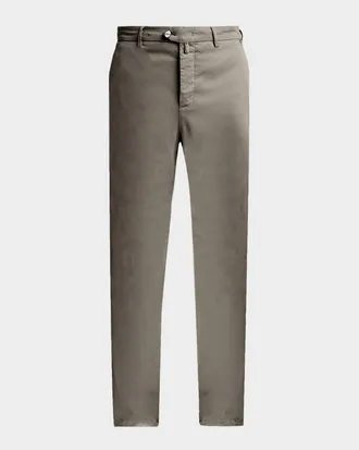 Kiton Men & apos;s Lyocell Stretch Straight Leg Flat-Front Pants