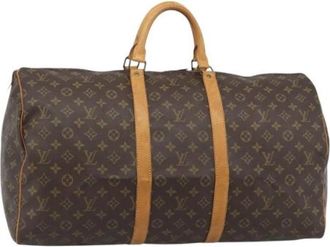 Louis Vuitton Pre-owned Keepall 55 Boston Bag - unisex - Vintage Weekendtas - Bruin - ONE Size - Katoen - Vintage